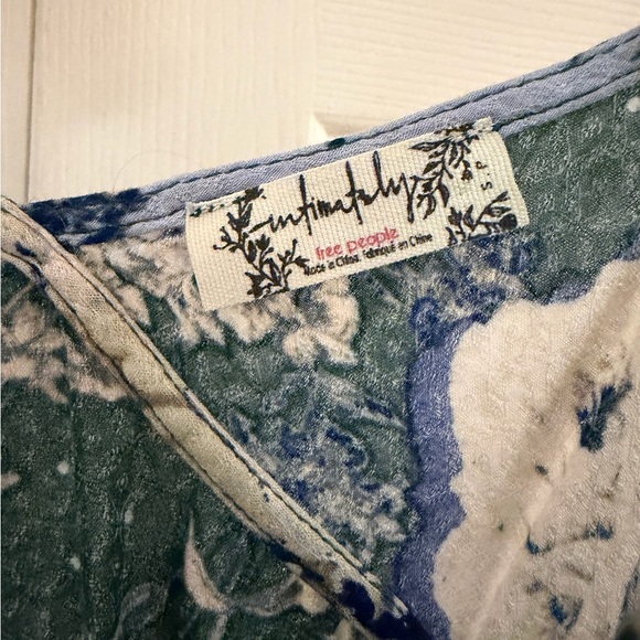 Free People Lauria Blue and White Floral Slip Dress - Picture 6 of 6